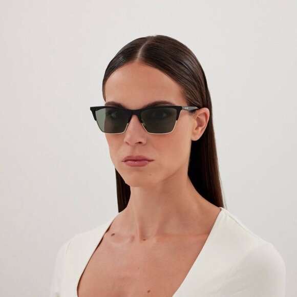 🕶️ New Saint Laurent SL767 002 Sunglasses - Shiny Black/Silver Frame - Picture 3 of 11